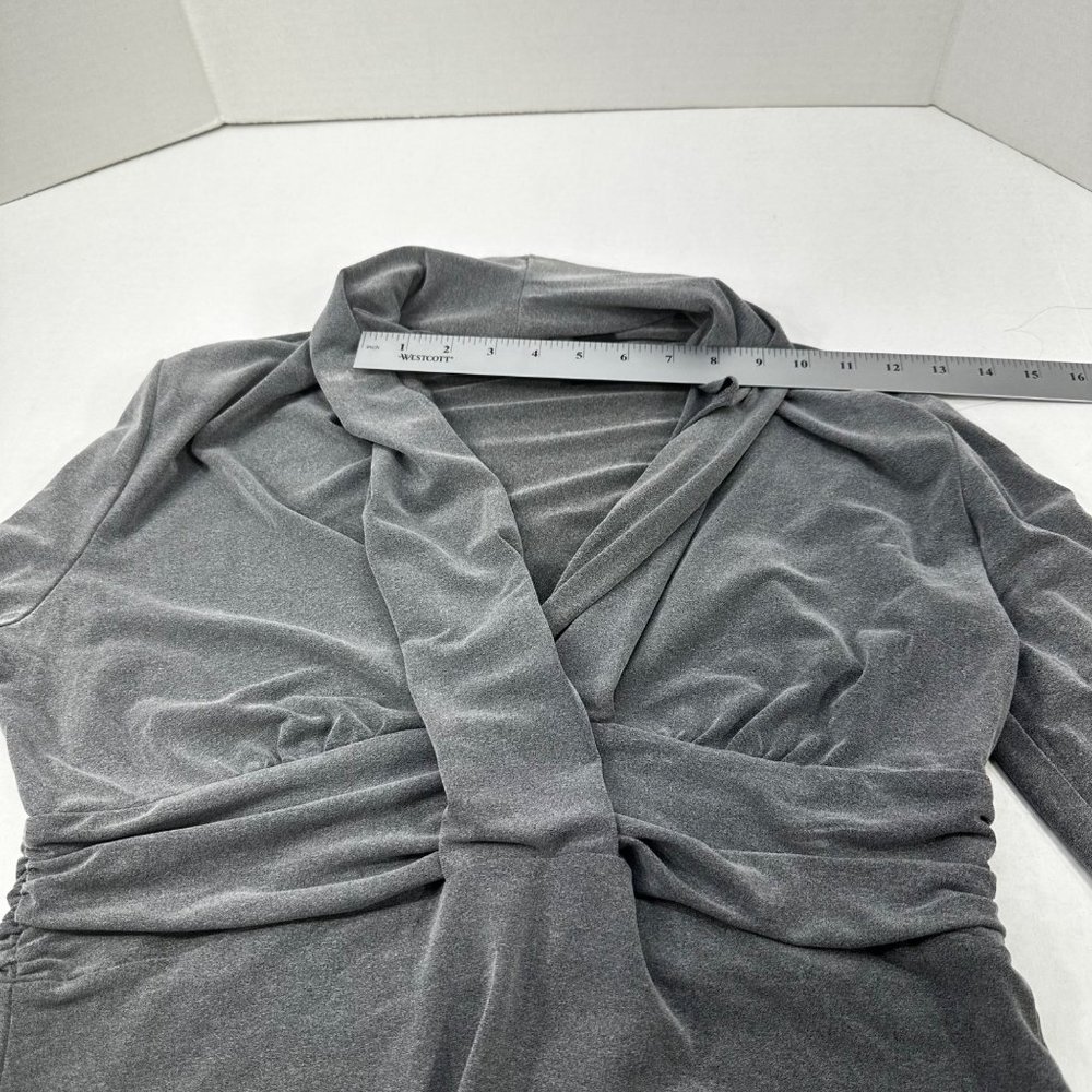 New York And Company Women's Size Large Top Long Sleeve Pullover Gray Preowned - Picture 5 of 11